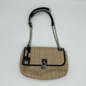 Steve‎ Madden Harbor Shoulder Bag/Purse Natural Woven Straw Rattan Fall
